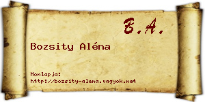 Bozsity Aléna névjegykártya