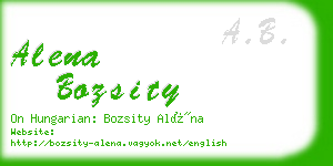 alena bozsity business card